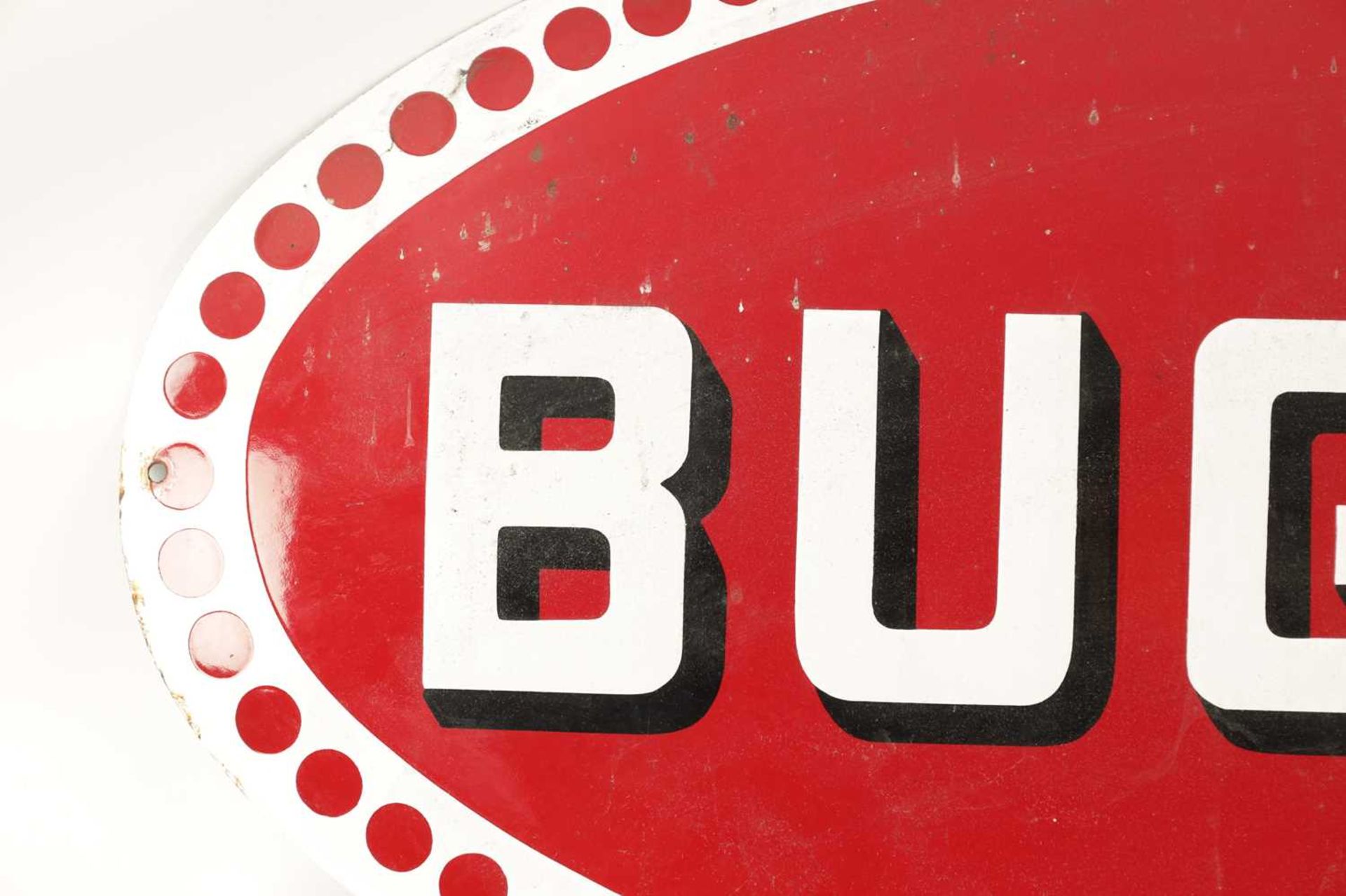 AN OVAL ENAMEL BUGATTI GARAGE SIGN - Image 4 of 6