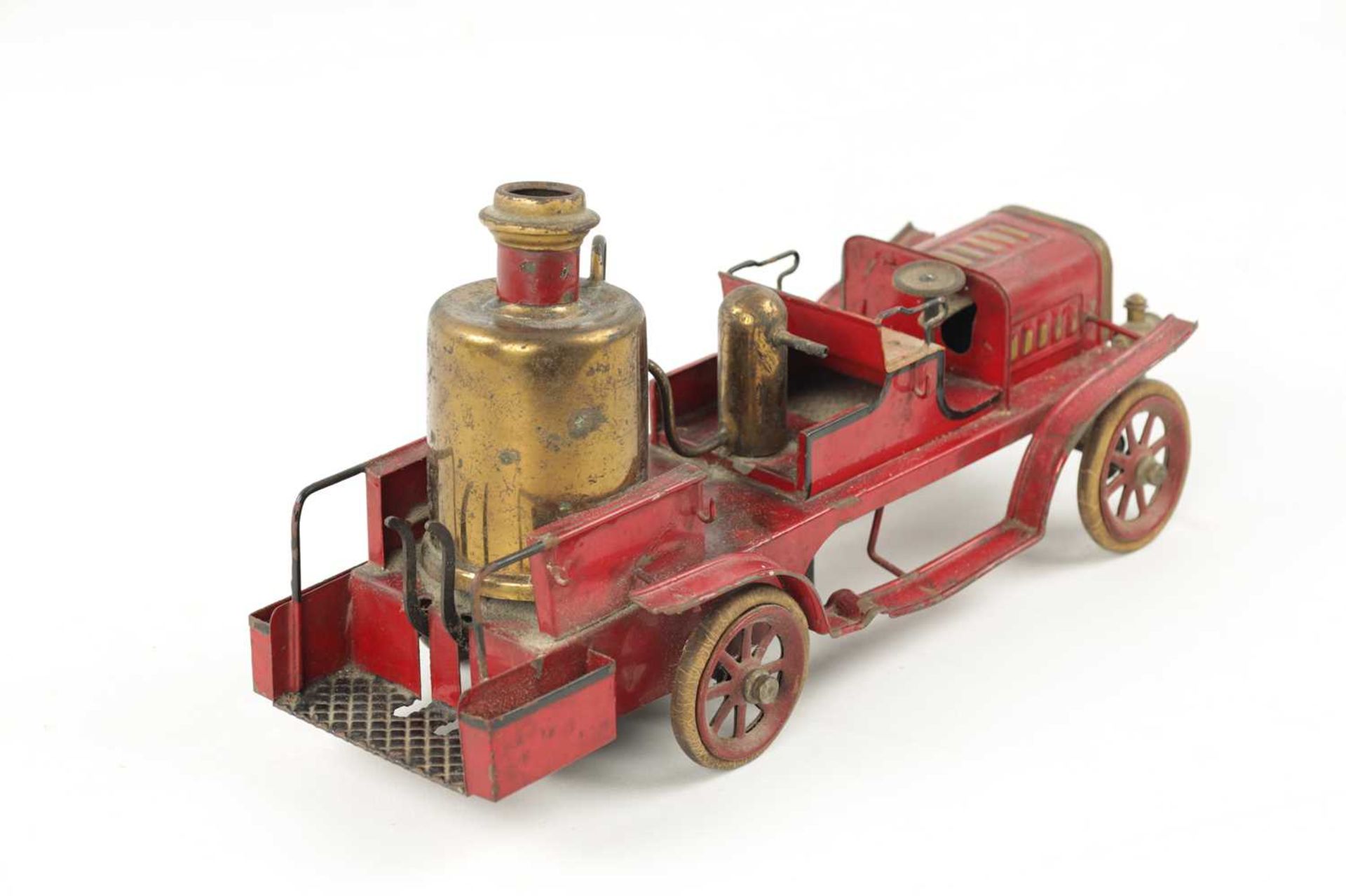 A LATE 20TH CENTURY PRESSED STEEL MUSICAL FIRE 'PUMPER' ENGINE TOY MODEL - Image 5 of 5
