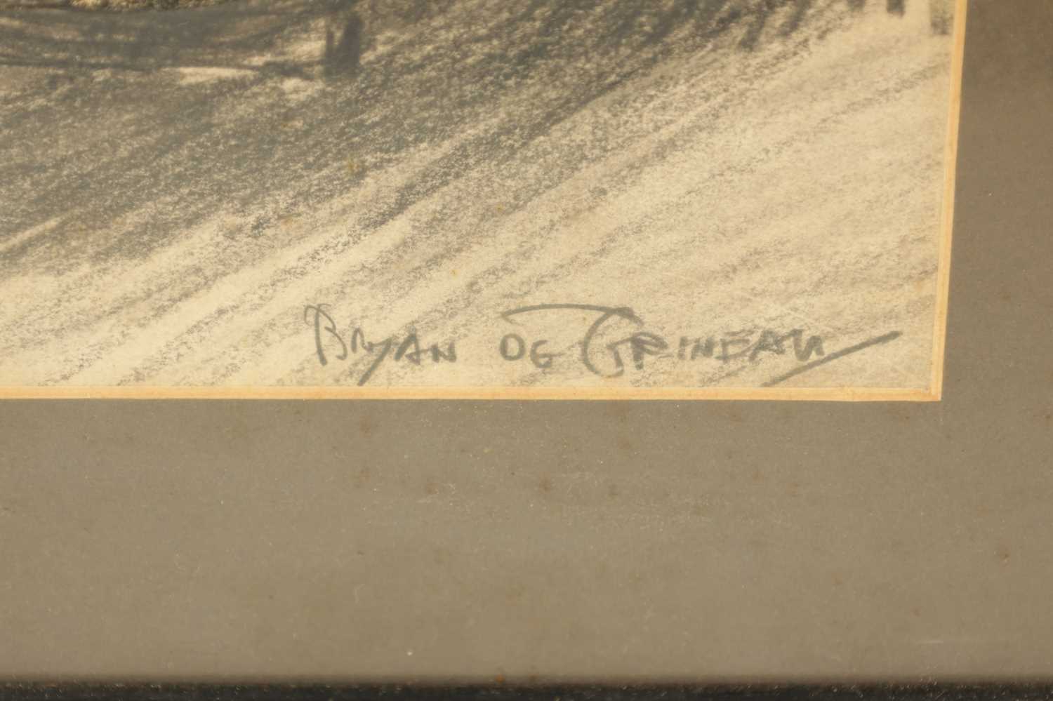 BRYAN DE GRINEAU. (1883-1957). ORIGINAL CHARCOAL . AN EXTRAORDINARY MISHAP - Image 4 of 8