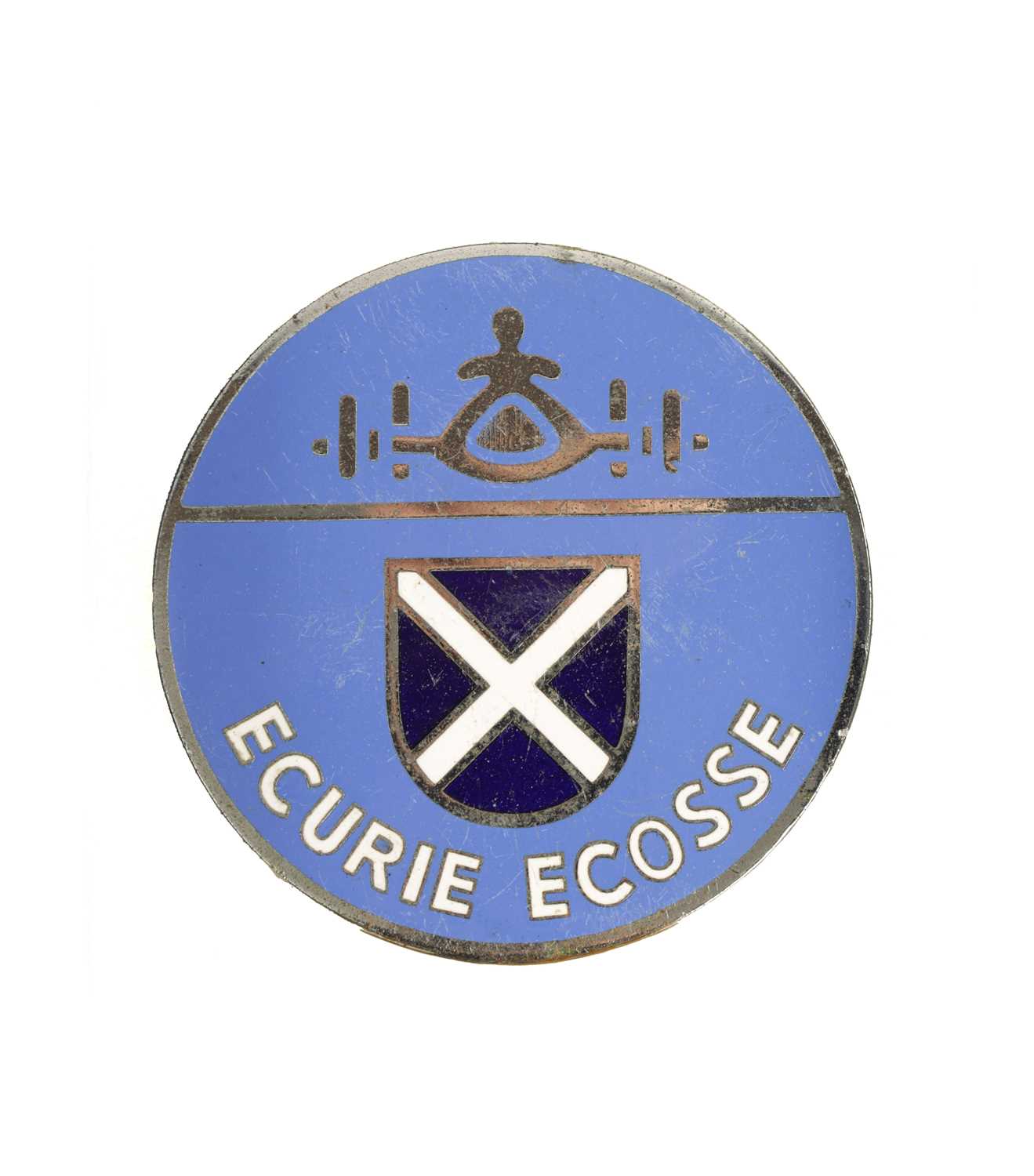 AN ECURIE ECOSSE ENAMEL BUMPER BADGE