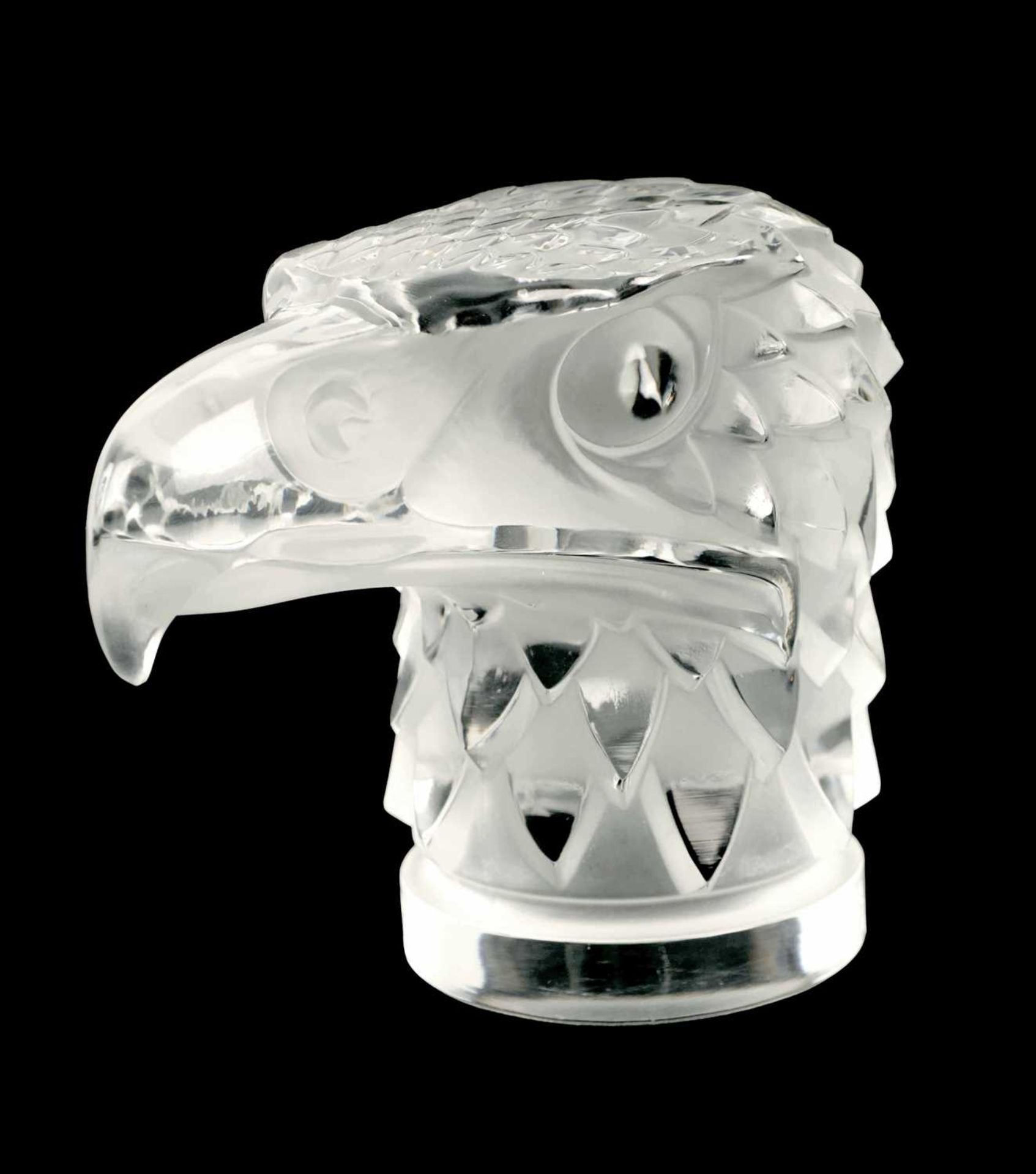 A RENE LALIQUE 'TETE D'AIGLE' CLEAR AND FROSTED GLASS CAR MASCOT