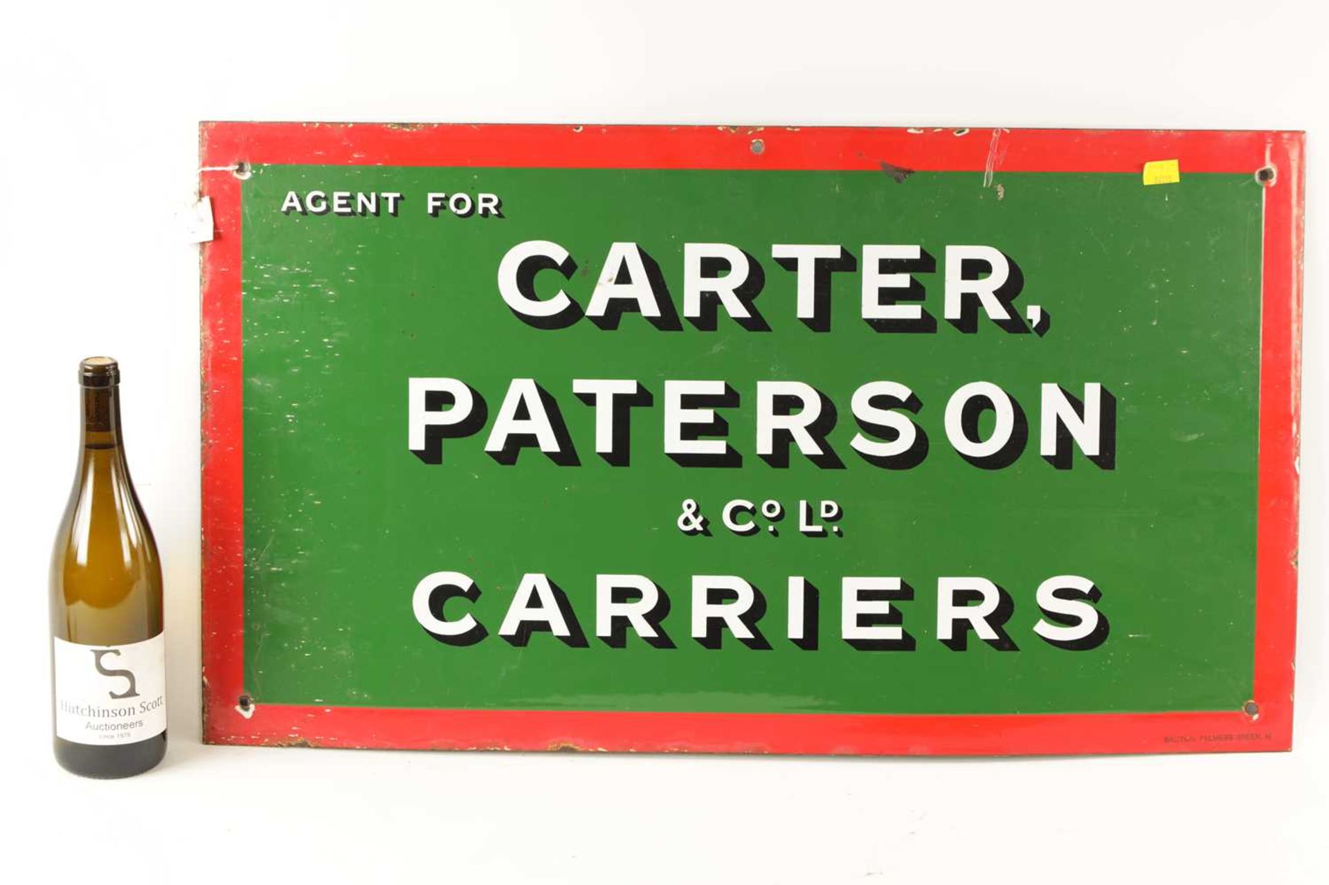 A VINTAGE CARTER PATTERSON & CO. LD. CARRIERS RECTANGULAR ENAMEL SIGN - Image 2 of 10