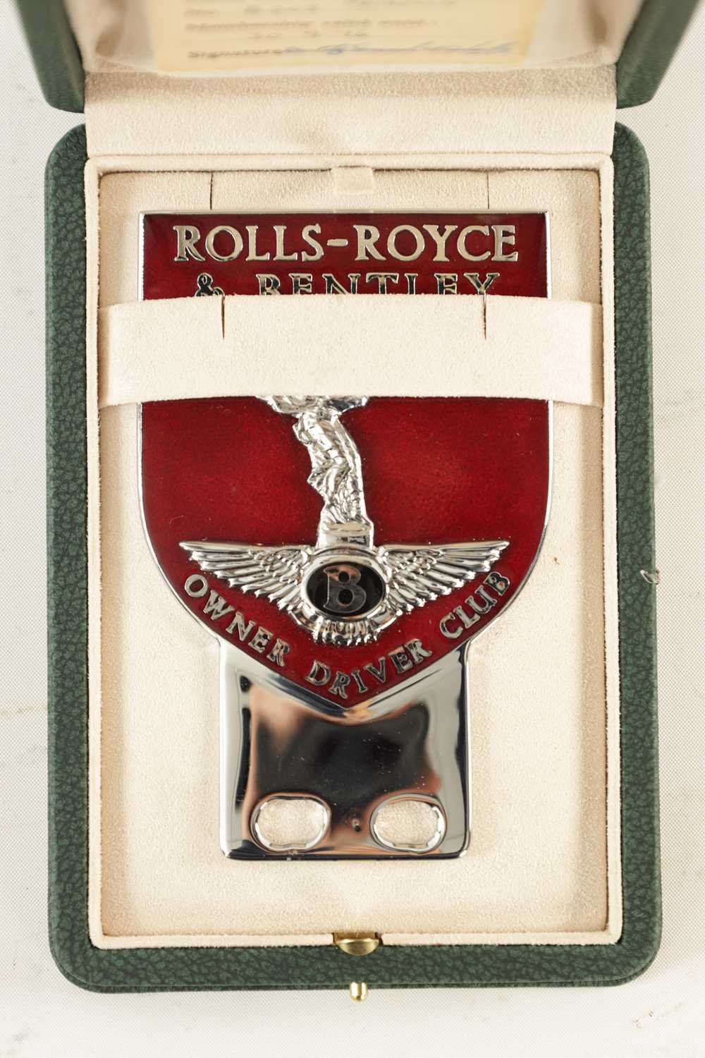 A RARE 'ROLLS-ROYCE & BENTLEY OWNER DRIVER CLUB' ENAMELLED CAR BADGE - Image 3 of 6