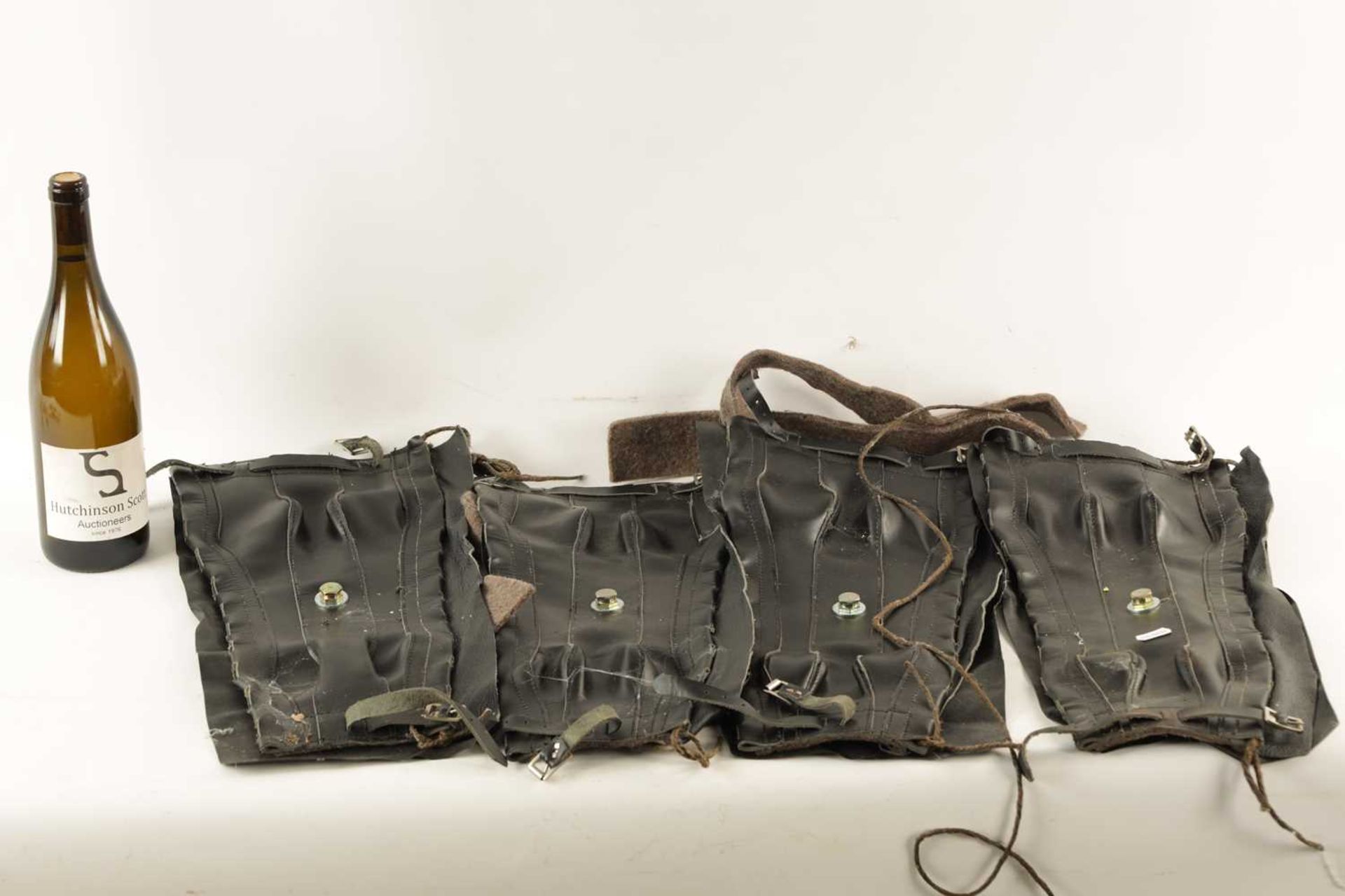 A SET OF FOUR UNUSED LEATHER WEFCO SPRING GAITERS - Image 2 of 5