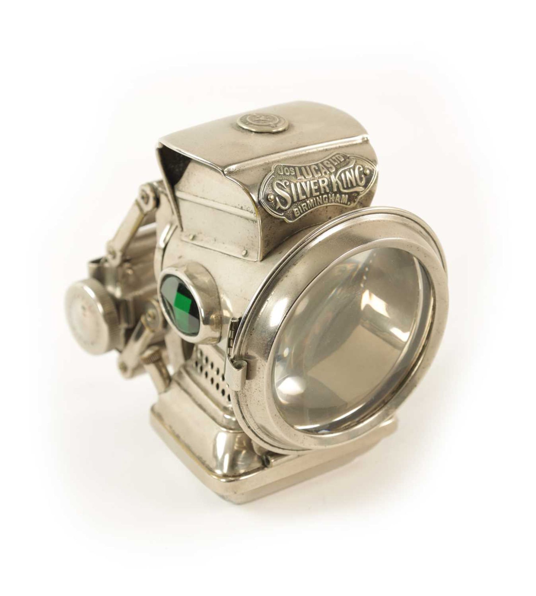 A VINTAGE LUCAS SILVER KING BIRMINGHAM CYCLE LIGHT