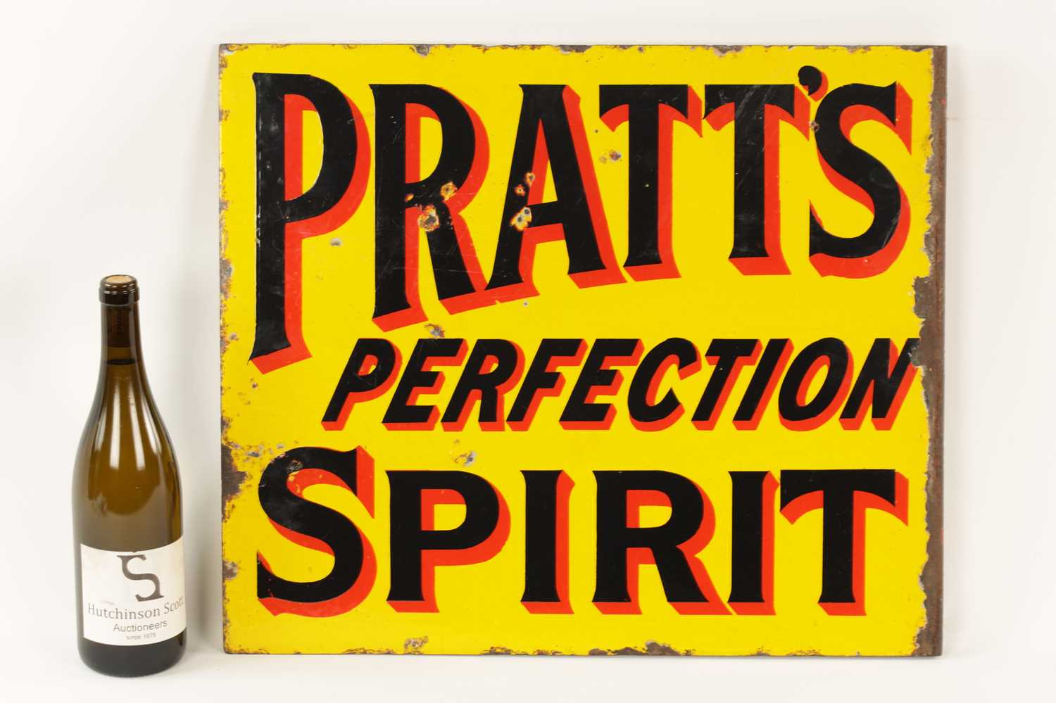 A VINTAGE DOUBLE SIDED ENAMEL PRATT’S SIGN - Image 2 of 7