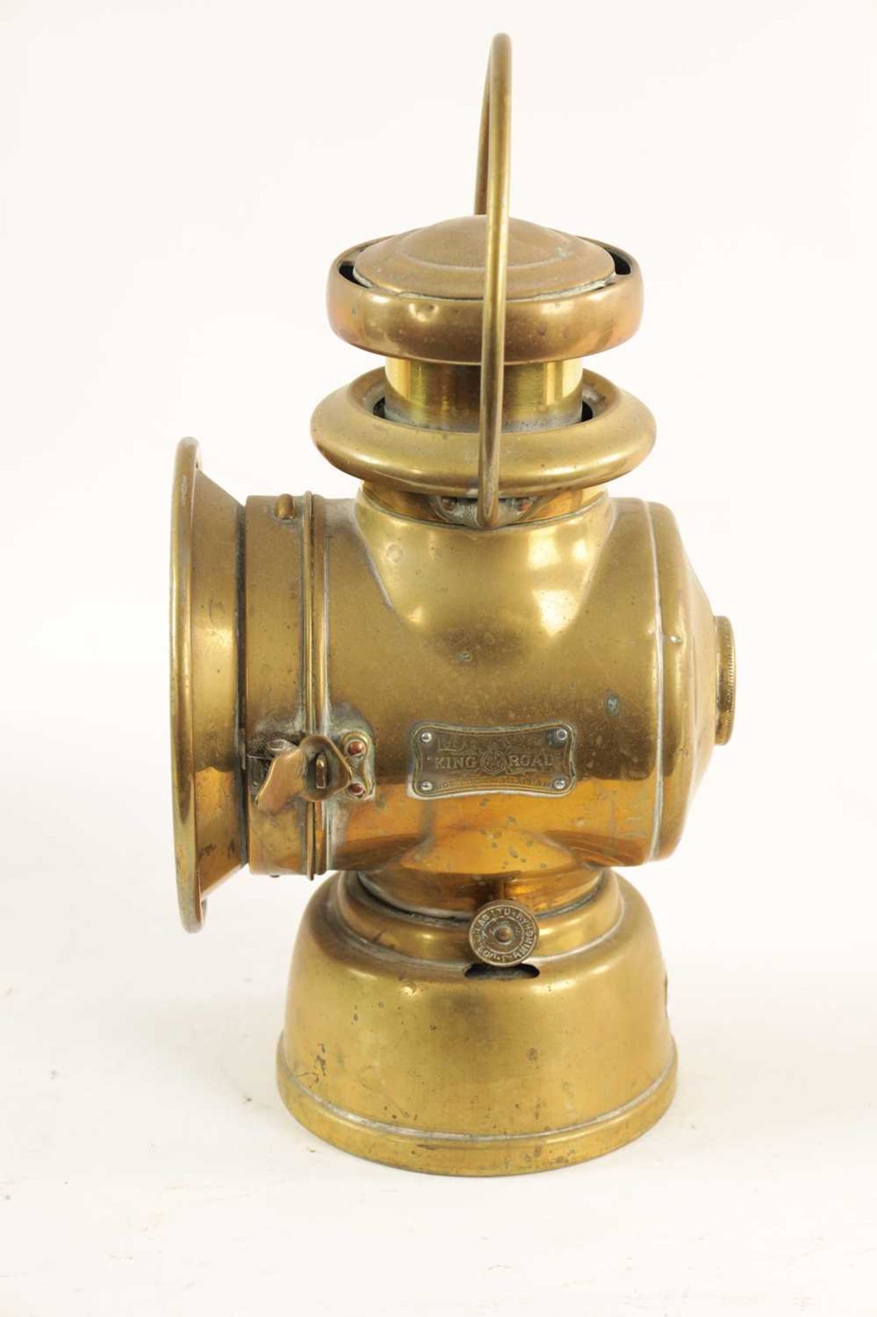 A BRASS LUCAS 721 'KING OF THE ROAD' OIL SIDE LAMP - Image 7 of 9