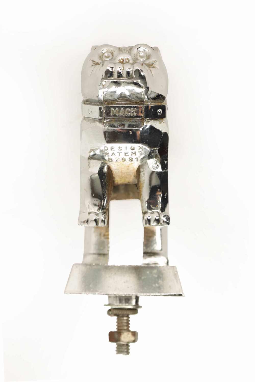 A VINTAGE CHROMED MAC TRUCK RADIATOR BULLDOG MASCOT TOGETHER WITH A CALORIMETER AND RADIATOR CAP WIT - Image 10 of 11