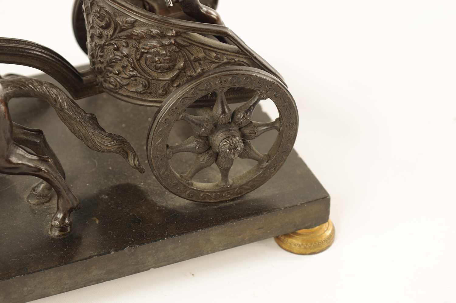 A 19TH CENTURY FRENCH CHARIOT BRONZE FIGURE GROUP - Image 5 of 8