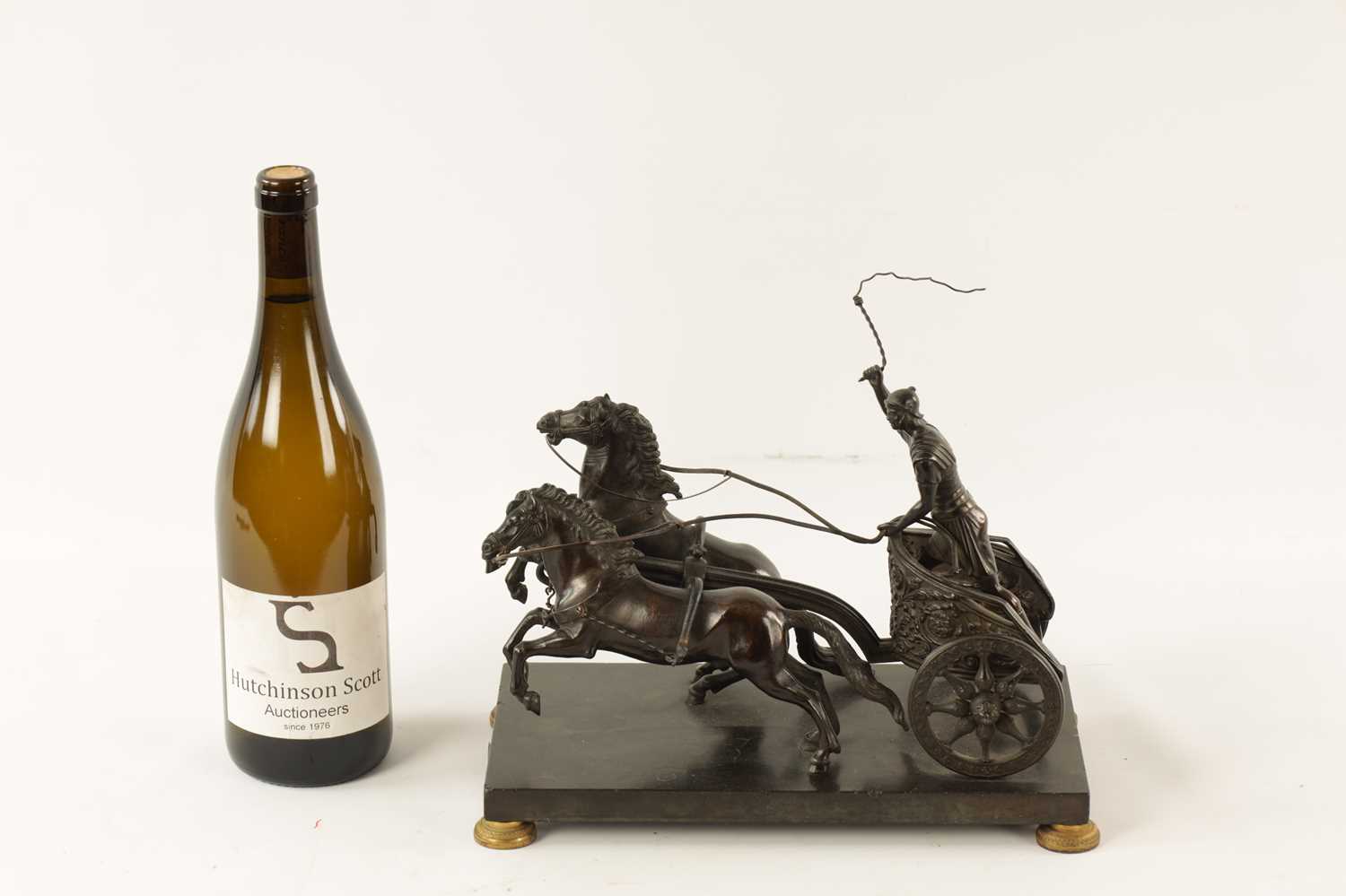 A 19TH CENTURY FRENCH CHARIOT BRONZE FIGURE GROUP - Image 2 of 8