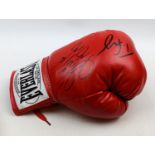 Red Everlast Glove, Dual signed by Tyson Fury & Deontay Wilder Left Hand with COA 801448 by 5th King