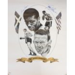 Ingemar Johansson & Floyd Patterson 30th Anniversary signed poster Certificate of authenticity JSA