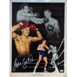 John Conteh signed montage poster with COA 801507 from 5th King Memorabilia 40 x 30cm (12 x 6)