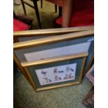 Collection of Hunting related Prints signed