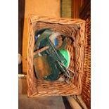 Cane Fishing Basket with contents