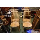 Set of 4 Ercol Light Elm Shaker style dining chairs