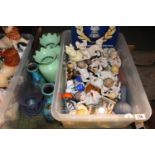 Collection of assorted Ceramics inc. Piano Babies, Pair of Pottery Moon Flasks etc