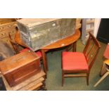 Mid Century Circular dining table and a Set of Chairs with upholstered seats