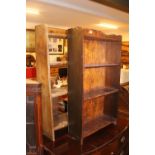 Edwardian low freestanding bookcase of 4 shelves x 2