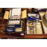 Collection of assorted Silver plated Flatware inc cases mostly Edwardian