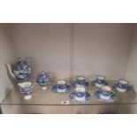 Good quality Wedgwood Blue and white gilded Coffee set