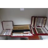Collection of Cased Royal Crown Derby Cutlery and Bread Knives
