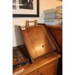 19thC Oak coal scuttle with brass fittings