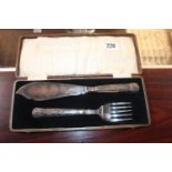 20thC Silver plated Fish Serving Set cased