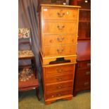 Pair of 20thC Leather topped Filing chests with Keys