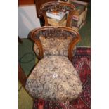 Pair of Victorian Mahogany framed Nursing chairs with upholstered seats