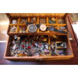 Ladies Jewellery box with assorted Jewellery inc Watches, Necklaces etc