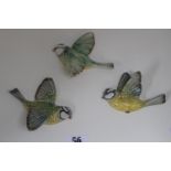 Set of 3 Beswick Blue Tit ceramic wall Birds