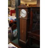Edwardian Oak Cased Grandmother clock with numeral dial