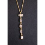 Good Quality Ladies 18ct Gold Millennium Cut Diamond drop necklace by the Goldsmiths plc. 0.90ct