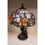 Tiffany Style table lamp on metal base
