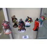 Collection of Six Royal Doulton Miniature figures inc. Falstaff, Good King Wenceslas, Town Crier,