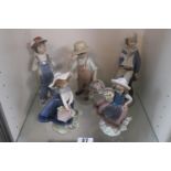 Collection of 5 Lladro Figurines inc. Flower girl and boy etc