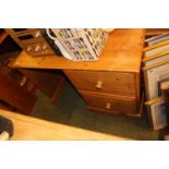 Pine Side desk of 2 drawers