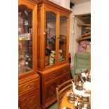 Glazed Chinese Hardwood cabinet with drawer and cupboard base