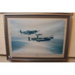 Framed Print 'Memorial Flight' by Robert Taylor signed by Leonard Cheshire, Pete Townsend and