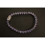 Good quality Ladies Silver Tanzanite set Bracelet 11ct with Cert