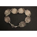 George V Silver Threepence Coin Bracelet