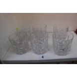 Set of 6 Cut Crystal Whisky Tumblers