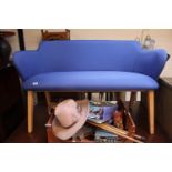 Modern Blue upholstered 2 seater sofa
