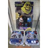 Bubble pack Shrek Lord Faquaad Mascot and 2 boxed Mini verse Avengers figures