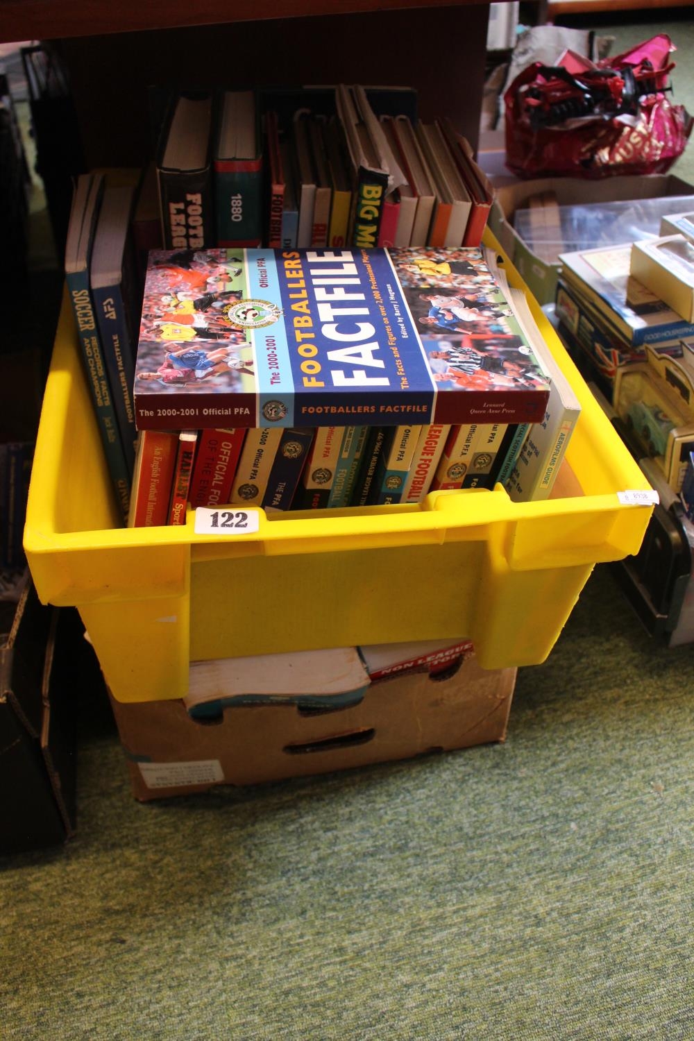 2 Boxes of assorted Football related books