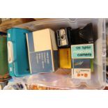 Box of assorted Cameras inc. Prinz 300 Projector, Kodak Duaflex etc