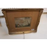George Mackley the backs at Holywell mounted and gesso framed