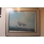 Framed Coulson Print of Concorde signed by Gerald Coulson and legendary Concorde Test Pilot Brian