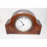 Edwardian Inlaid Mantel clock with numeral dial Duverdry & Bloquel